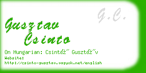 gusztav csinto business card